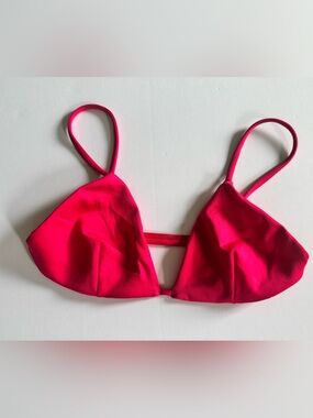 Left On Friday Hot Pink Triangle Bikini Top